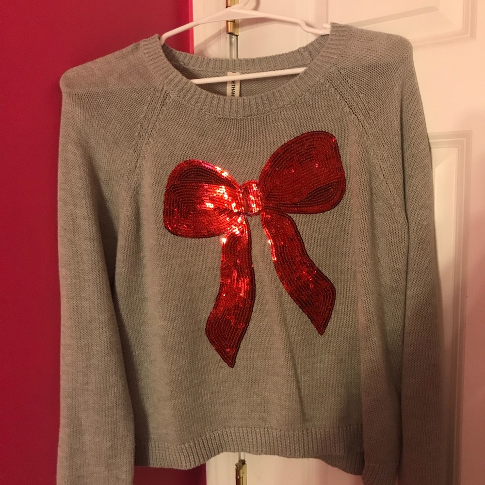 Aeropostale Sequin Bow Sweater